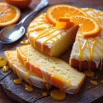 Easy orange yogurt cake loaf with orange zest