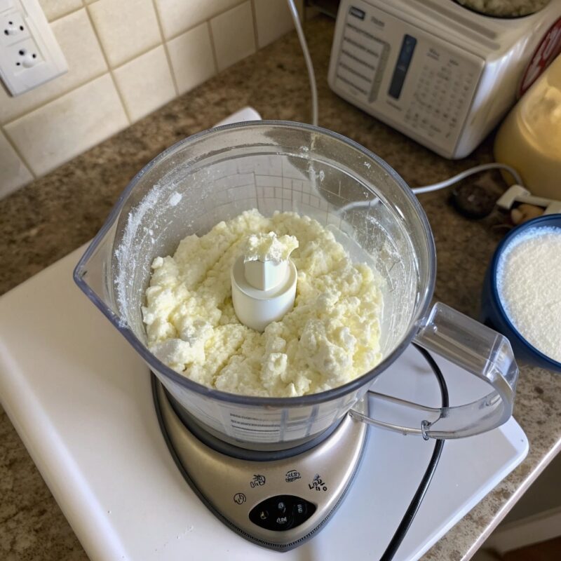 Blending cottage cheese for pizza crust