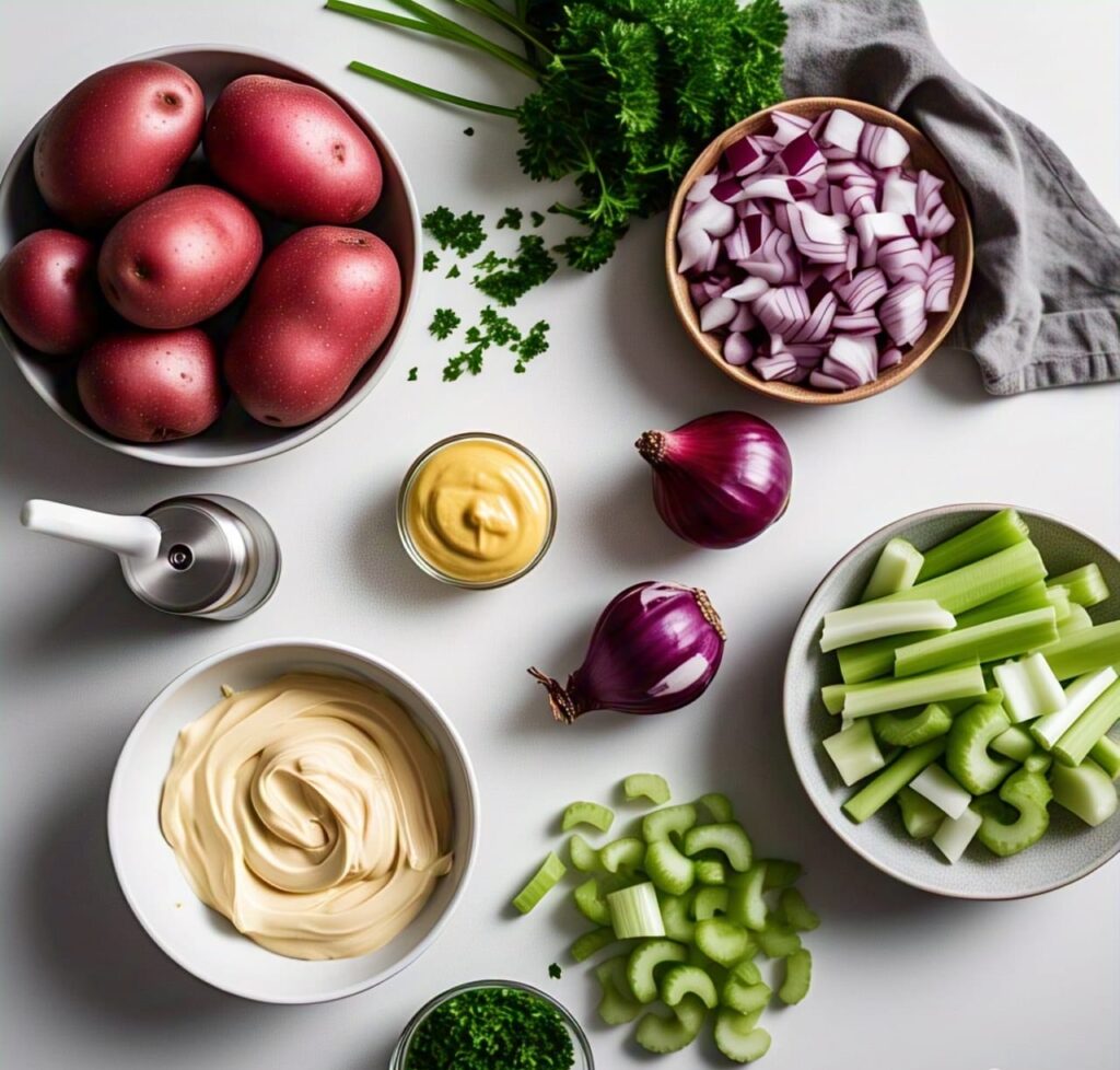 Ingredients for red skin potato salad