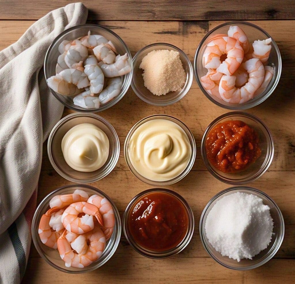 Ingredients for copycat bang bang shrimp recipe