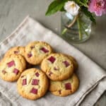 Freshly baked rhubarb cookies on a plate