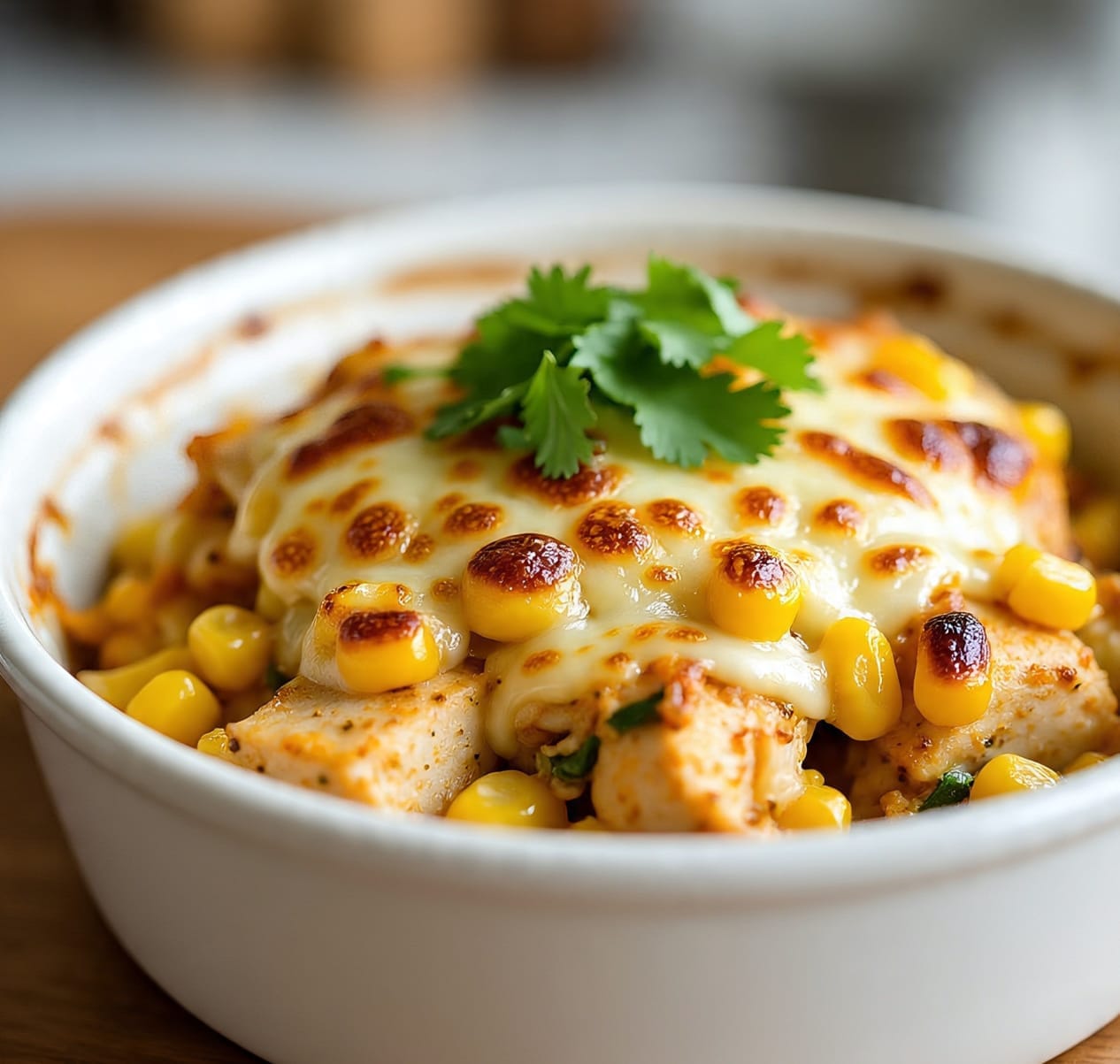 Mexican Street Corn Chicken Bake with Cheese and Cilantro