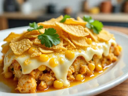 Mexican Street Corn Chicken Bake with Cheese and Cilantro
