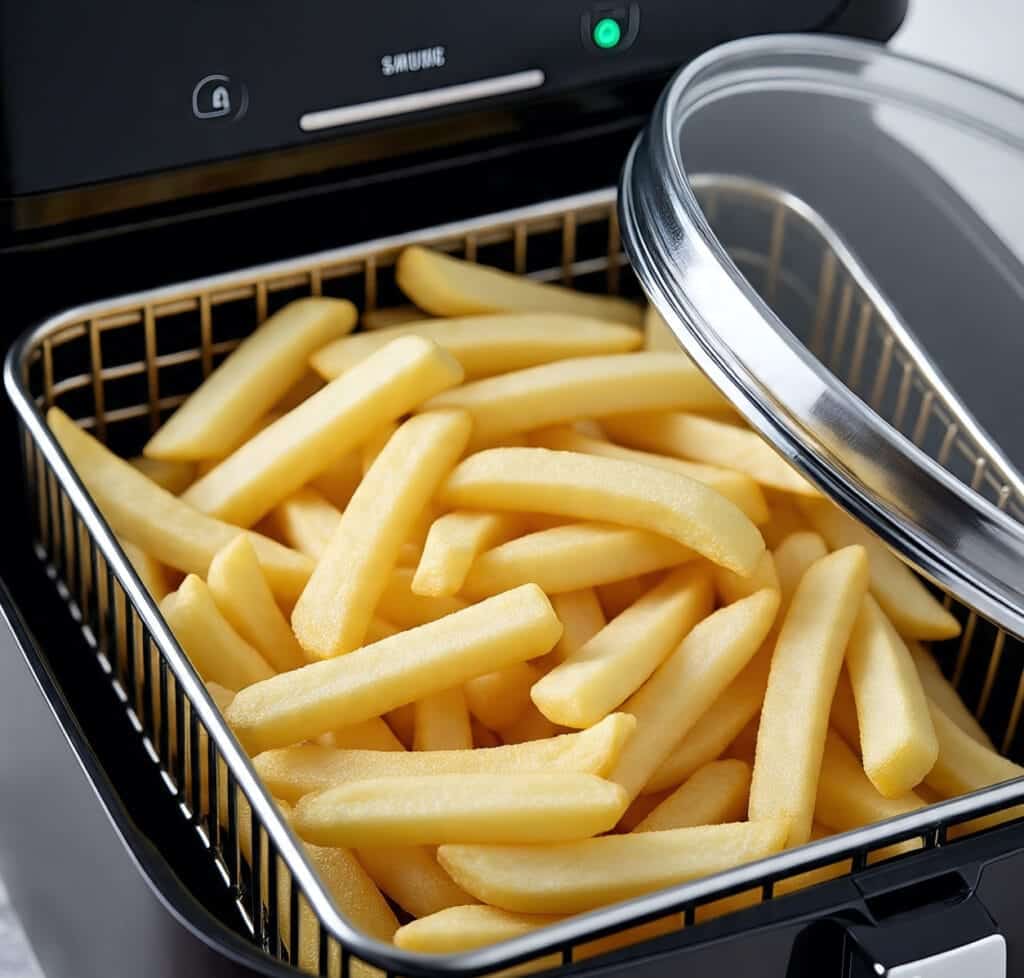 Frozen fries ready for air frying
