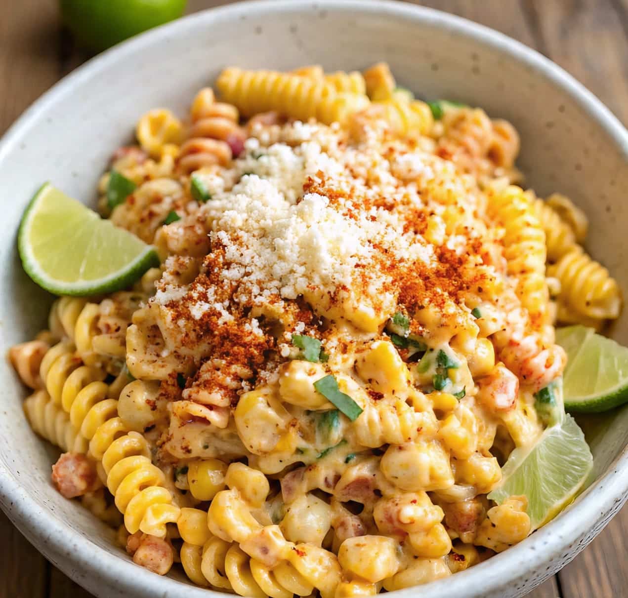 Mexican Street Corn Pasta Salad with Cotija Cheese