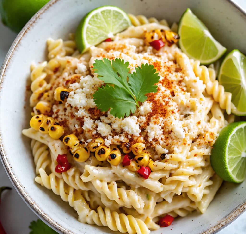 Mexican Street Corn Pasta Salad with Cotija Cheese