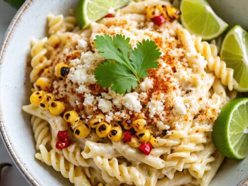 Mexican Street Corn Pasta Salad with Cotija Cheese