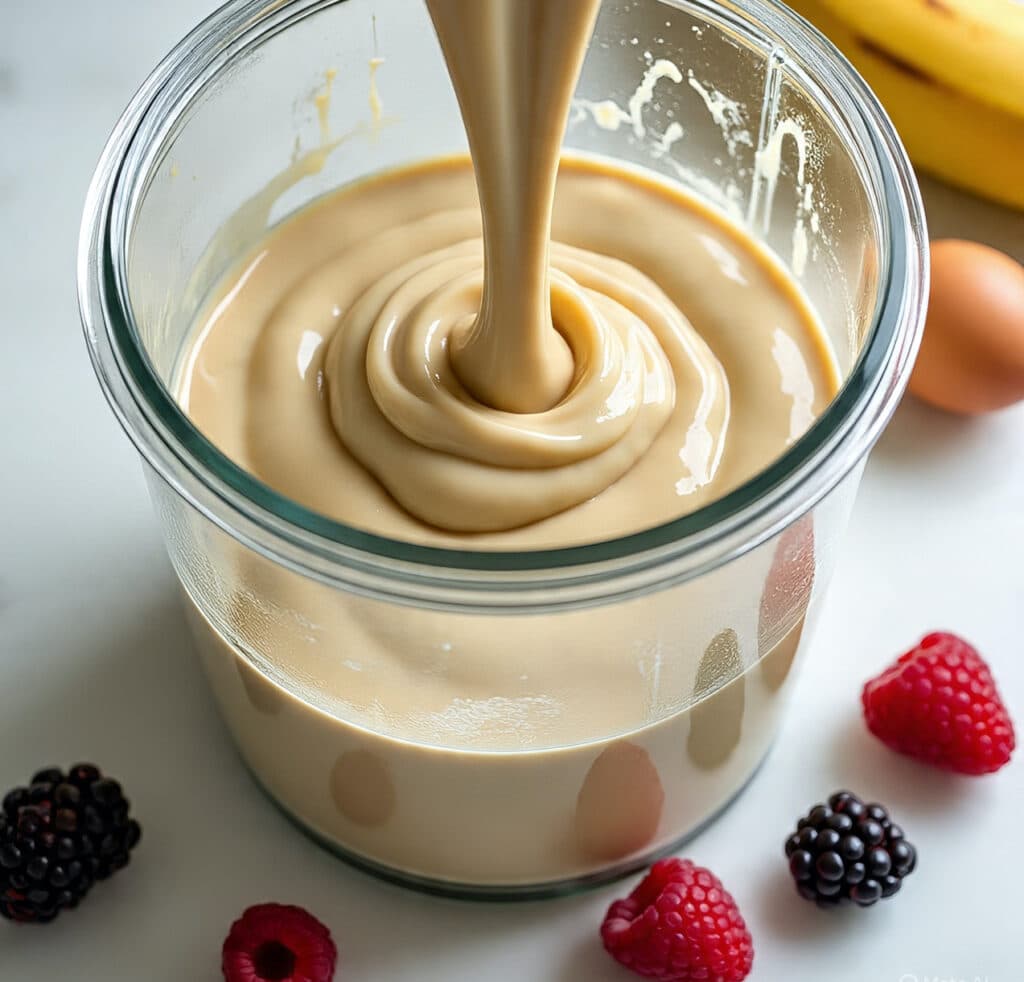 Blending protein pancake batter in a blender