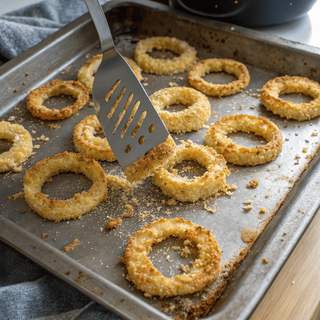  Baked 2 ingredient onion ring chips with golden edges