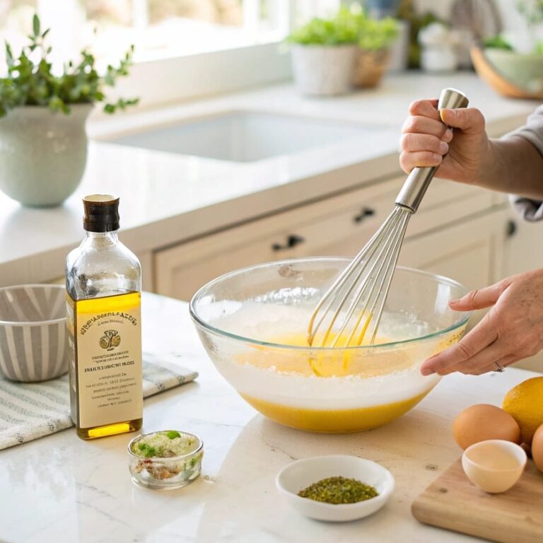 olive-oil-cake-batter.jpg Whisking olive oil, sugar, and eggs for olive oil cake batter