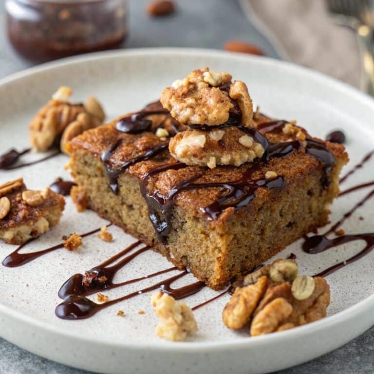 serving-date-walnut-cake.jpg Slice of Healthy Date and Walnut Cake served with walnuts