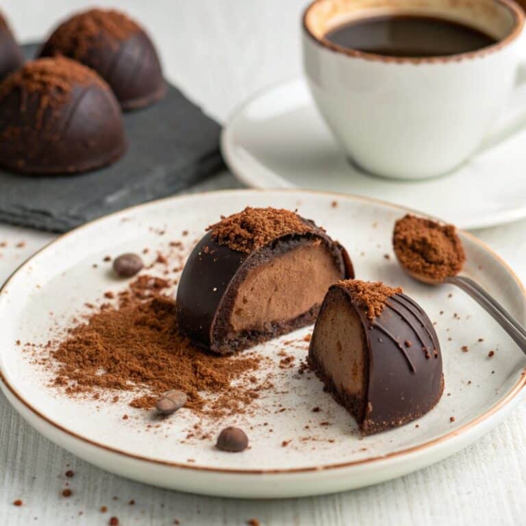 serving-healthy-chocolate-truffles.jpg Healthy Chocolate Truffle served with coffee