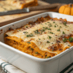 No Pasta Butternut Squash Lasagna baked with cheese topping