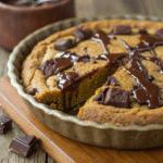 Pumpkin Chocolate Chunk Cake in pie dish