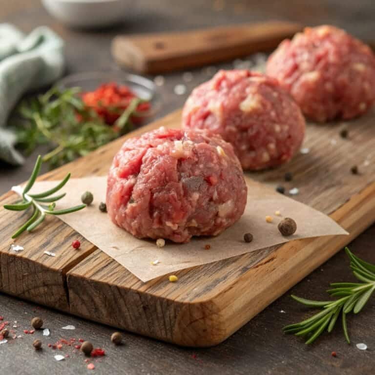 shaping-swedish-meatballs.jpg Hands forming Swedish meatballs before baking