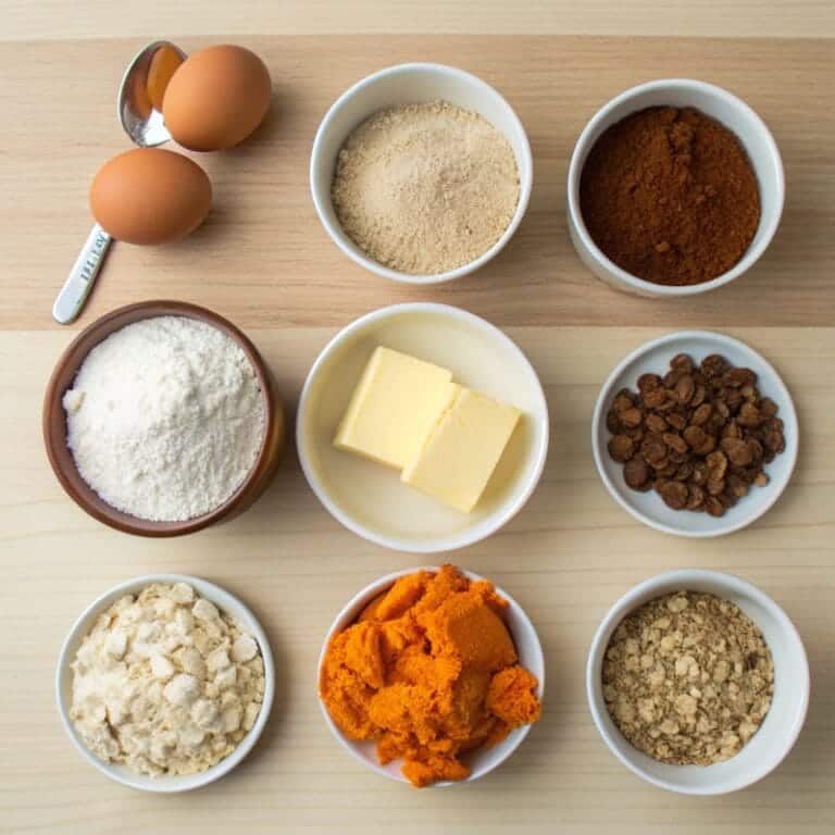 Ingredients for Pumpkin Oatmeal Cookies