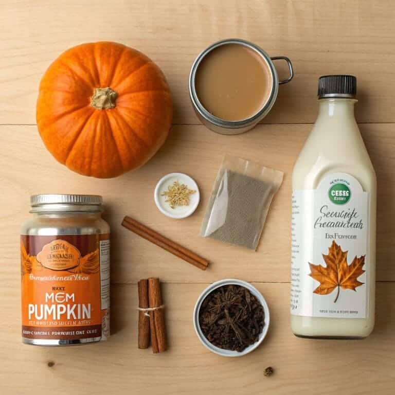 Ingredients for homemade Pumpkin Chai Latte