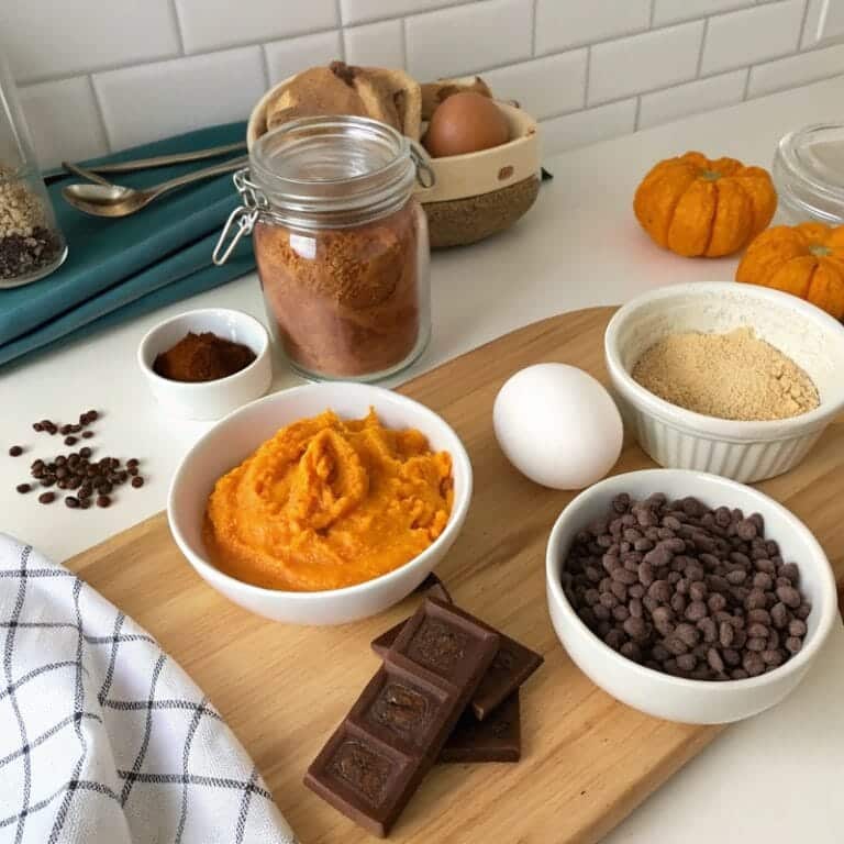 fpumpkin-muffin-ingredients.jpg Ingredients for Pumpkin Chocolate Chip Muffins