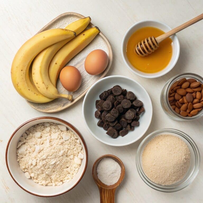 banana-cake-ingredients.jpg Ingredients for Healthier Chocolate Chunk Banana Cake