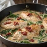 One Pan Chicken Florentine with spinach and creamy sauce