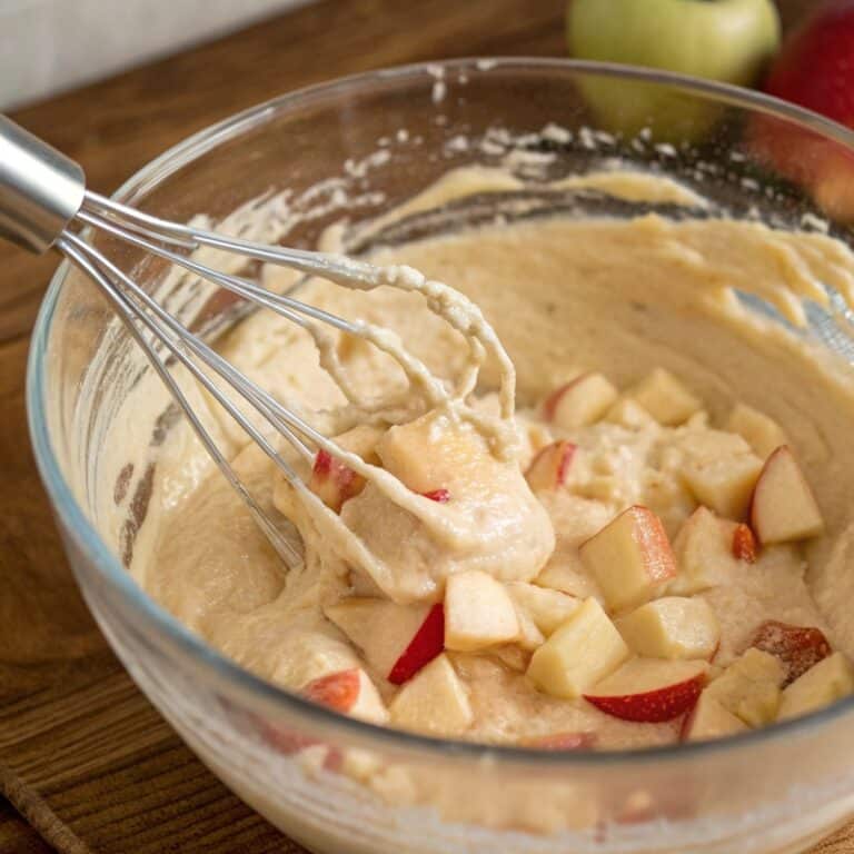 mixing-apple-cake-batter.jpg Mixing apple cake batter with chopped apples