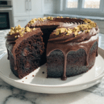 Healthy chocolate lovers cake with avocado chocolate frosting